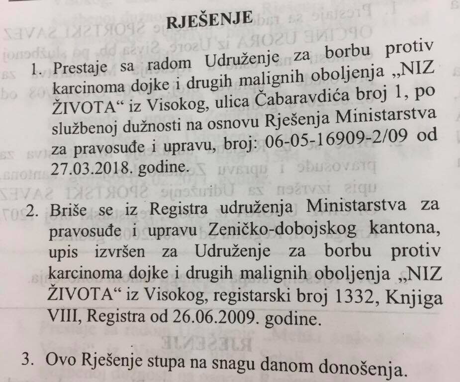 gasenje udruzenja za karcinom dojke