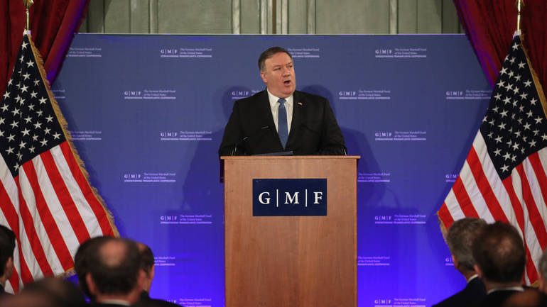 US Secretary of State Mike Pompeo visit in Brussels