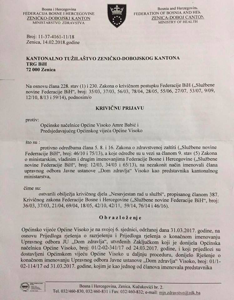 krivicna prijava, brenjo 1