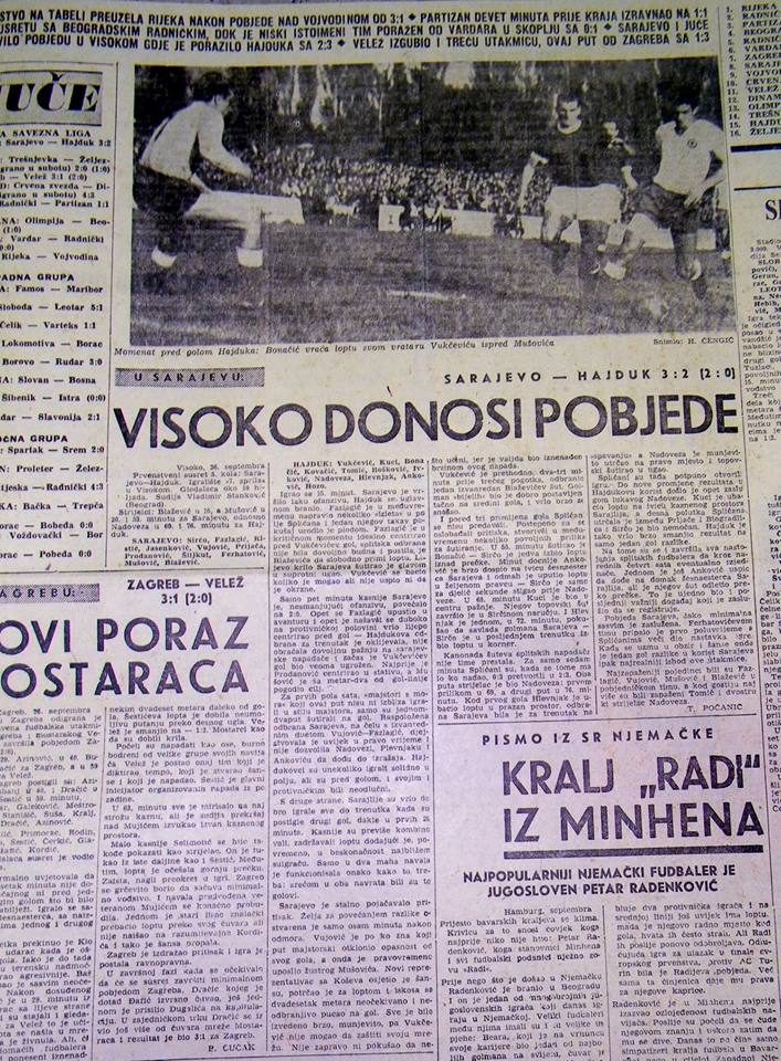sarajevo-hajduk, visoko, 1965