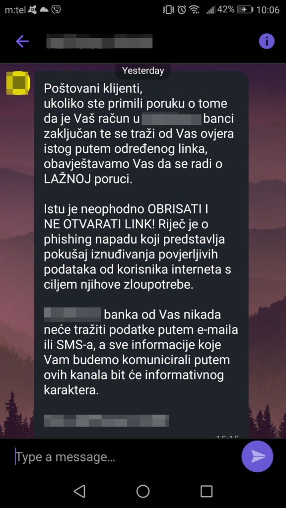 Upozorenje banke